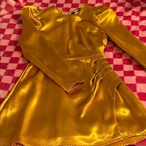 House of Harlow 1960 Shimmering Gold Mini Dress